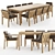 RHODES Teak Dining Table 108 3D model small image 1