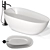 Abber AB9211 Freestanding Acrylic Bathtub 3D model small image 1