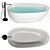 Abber AB9211 Freestanding Acrylic Bathtub 3D model small image 2