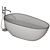 Abber AB9211 Freestanding Acrylic Bathtub 3D model small image 4