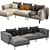 Elegant Moroso Chaise Longue Sofa 3D model small image 4
