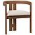 Modern Wooden Chair with Cushion 3D model small image 3