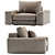 Elegant Modern Hudson Armchair 2013 3D model small image 3