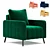 Elegant Armchair Markful in 4 Colors 3D model small image 1