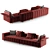 Sleek Tailored Modern Freeman Sofa 3D model small image 3
