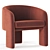 Vintage Milo Baughman Armchair Beige 3D model small image 1