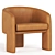 Vintage Milo Baughman Armchair Beige 3D model small image 2