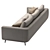 Stylish NR23 Three Seater Sofa 3D model small image 2