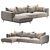 Contemporary NR23 Three Seater Sofa 3D model small image 1