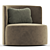 Elegant REYNAUX CURVE Armchair 3D model small image 3