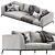 Elegant Flou OLIVER Sofa Set 3D model small image 1