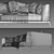 Elegant Flou OLIVER Sofa Set 3D model small image 3