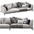 Elegant Flou OLIVER Sofa Set 3D model small image 7