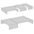 Golden Brown Minotti Marble Coffee Tables 3D model small image 3