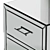 Alouette Mirrored Bedside Table 3D model small image 2