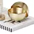 Glass And Book Decor Set 3D model small image 4