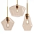 Elegant Amber Glass Pendant Light 3D model small image 1