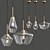 Elegant Amber Glass Pendant Light 3D model small image 2