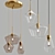 Elegant Amber Glass Pendant Light 3D model small image 3