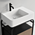 Elegant Marcel Wood Vanity Set 3D model small image 2