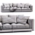 Luxury Leather Sofa Modern Design 3D model small image 4