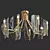 Chic Ceiling Chandelier in Gold 3D model small image 2