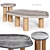 Travertine Side Table Set CB2 3D model small image 1