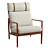 Boucle Walnut Lounge Chair 3D model small image 1