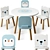 Janod Kids Table Chair Set 3D model small image 1