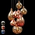 Turquoise Glass Cluster Pendant Light 3D model small image 2