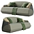  Bronze Detail 2-Seater Sofa 3D model small image 1