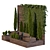 Wooden Parklet with Thuja and Ivy 3D model small image 1