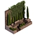 Wooden Parklet with Thuja and Ivy 3D model small image 2