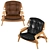 Benjamin Leather Wood Armchair 3D model small image 4
