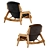 Benjamin Leather Wood Armchair 3D model small image 5