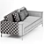 Elegant Fabric 2-Seater Sofa 3D model small image 3