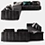 Elegant Freeman Seating System Sofa 3D model small image 5