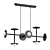Modern Linear Nodes Chandelier Black 3D model small image 1