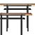 Metal Console Table with Shelf 3D model small image 2