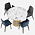 Luxury Fondue Golden Timber Dining Set 3D model small image 3