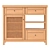 Vintage Scandinavian Buffet Gabin Furniture 3D model small image 2
