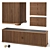 Modern Sliding Door Storage Cabinet 3D model small image 1
