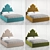 Vary Bed Collection K69 3D model small image 2