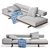  Flexform Wing Chaise Longue - Contemporary Style 3D model small image 2