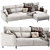 Modern Madrid Corner Sofa Set 3D model small image 2