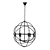 Orbit Black Metal Chandelier 3D model small image 3