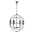 Orbit Black Metal Chandelier 3D model small image 6