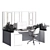 Modern Versatile Home Office Desk 3D model small image 7