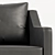 Sleek Leather Swivel Armchair 3D model small image 2