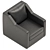 Sleek Leather Swivel Armchair 3D model small image 3